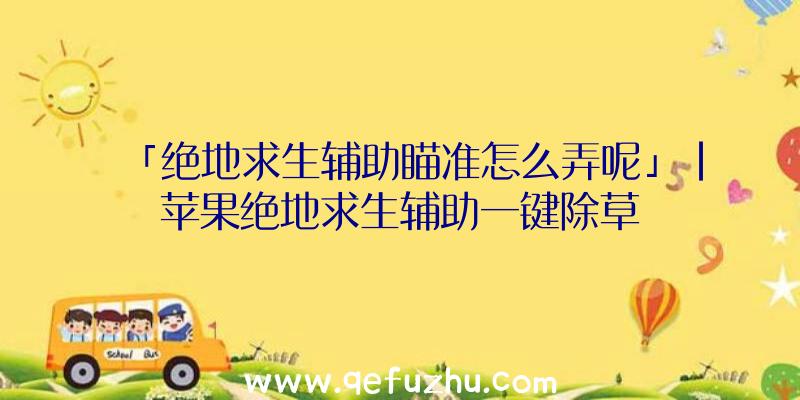 「绝地求生辅助瞄准怎么弄呢」|苹果绝地求生辅助一键除草